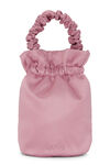 Occasion Occasion Ruched Top Handle Bag, Polyester, in colour Light Lilac - 1 - GANNI