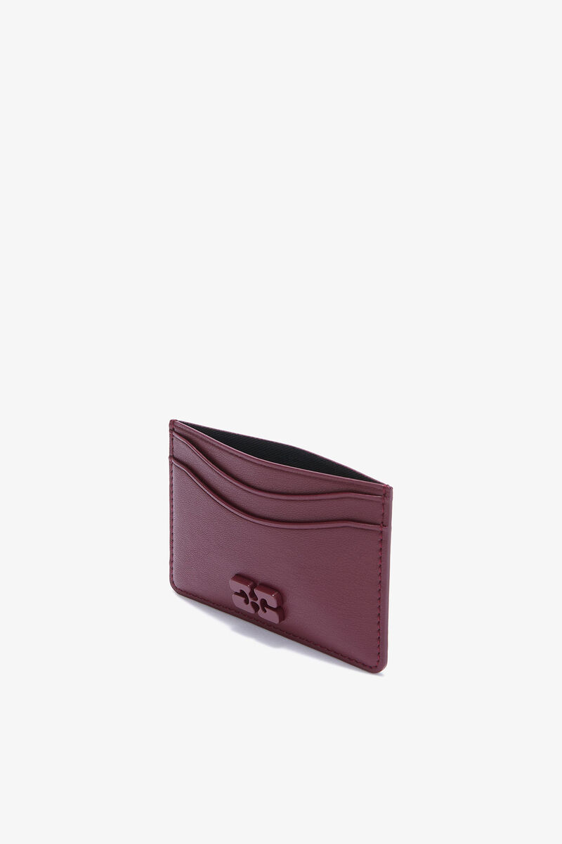 Bou Card Holder in Burgundy, in colour Burgundy - 3 - GANNI