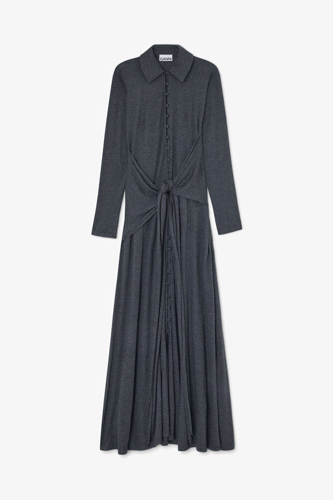 Long Dress in Grey Jersey, Phantom