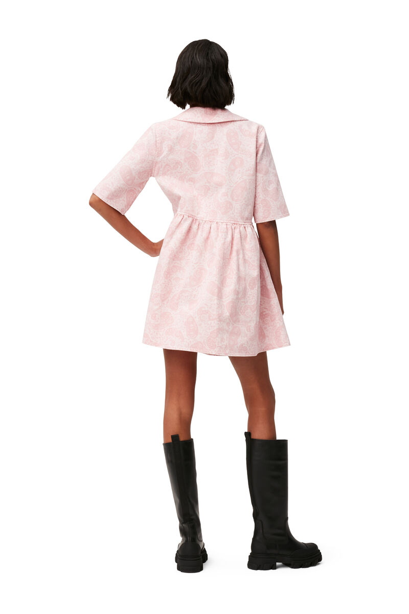 Denim Mimi klänning , Cotton, in colour Paisley Shrinking Violet - 2 - GANNI