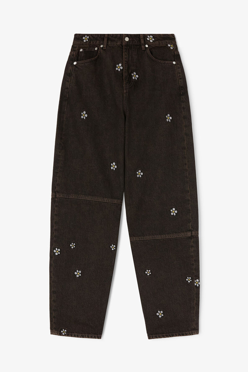 Stary Daisy Duck Jeans, Organic Cotton, in colour Chicory Coffee - 1 - GANNI