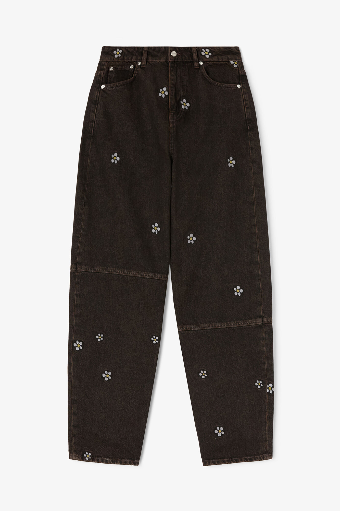 Stary Daisy Duck Jeans, Organic Cotton, in colour Chicory Coffee - 1 - GANNI