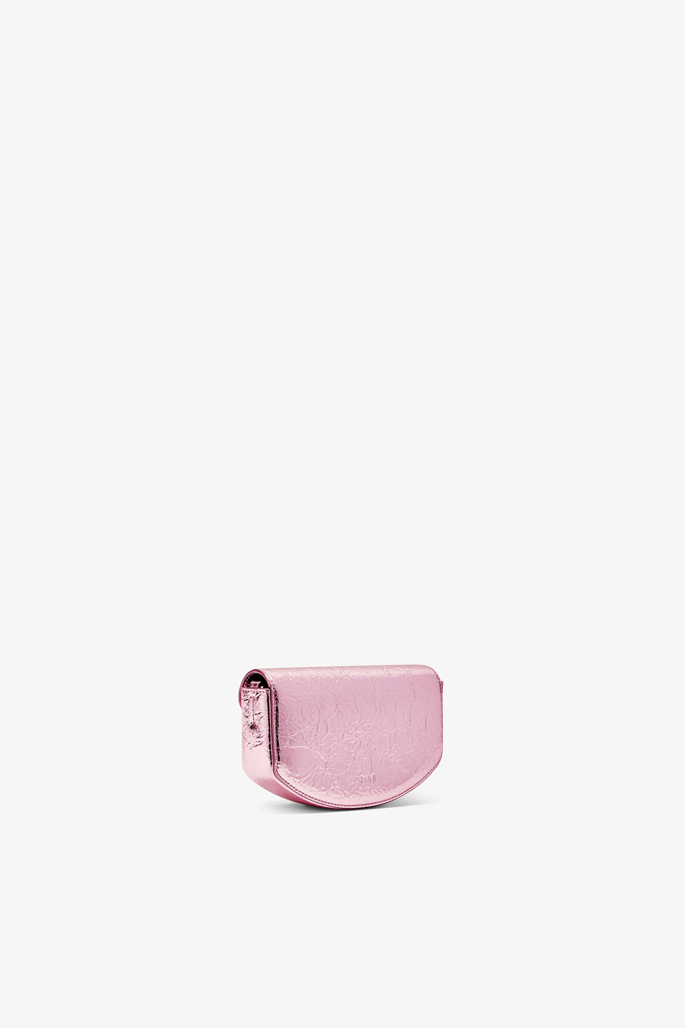 Silver Pink Lulu Wallet On Chain in Metallic | GANNI US