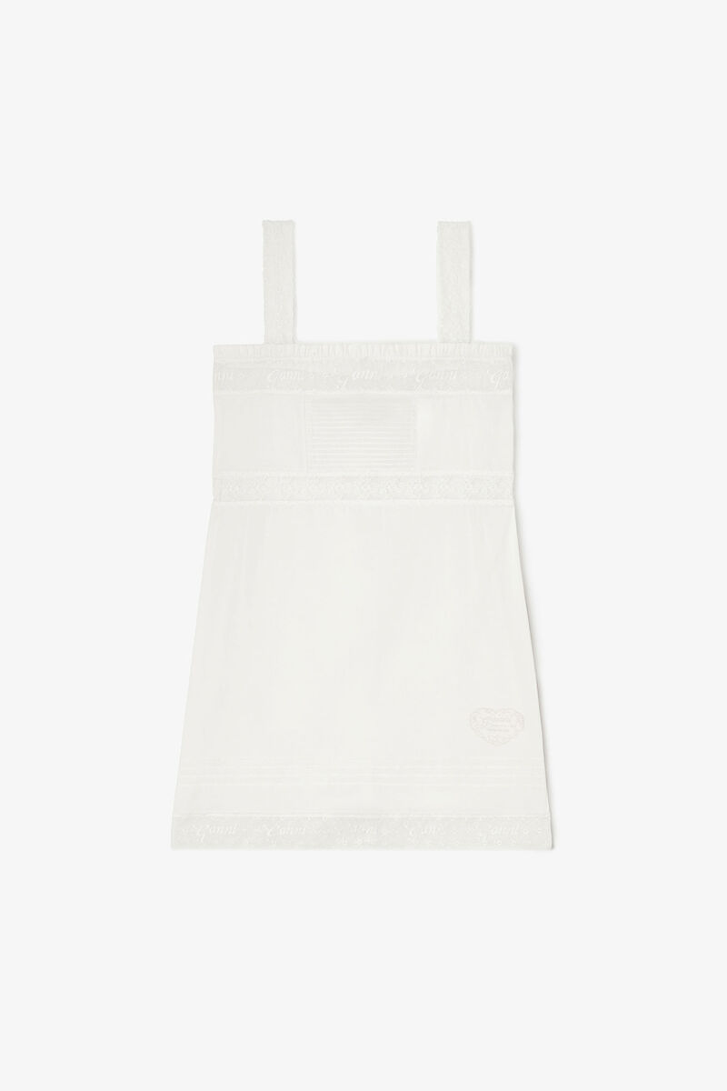 Robe courte en coton blanc, Organic Cotton, in colour Bright White - 1 - GANNI