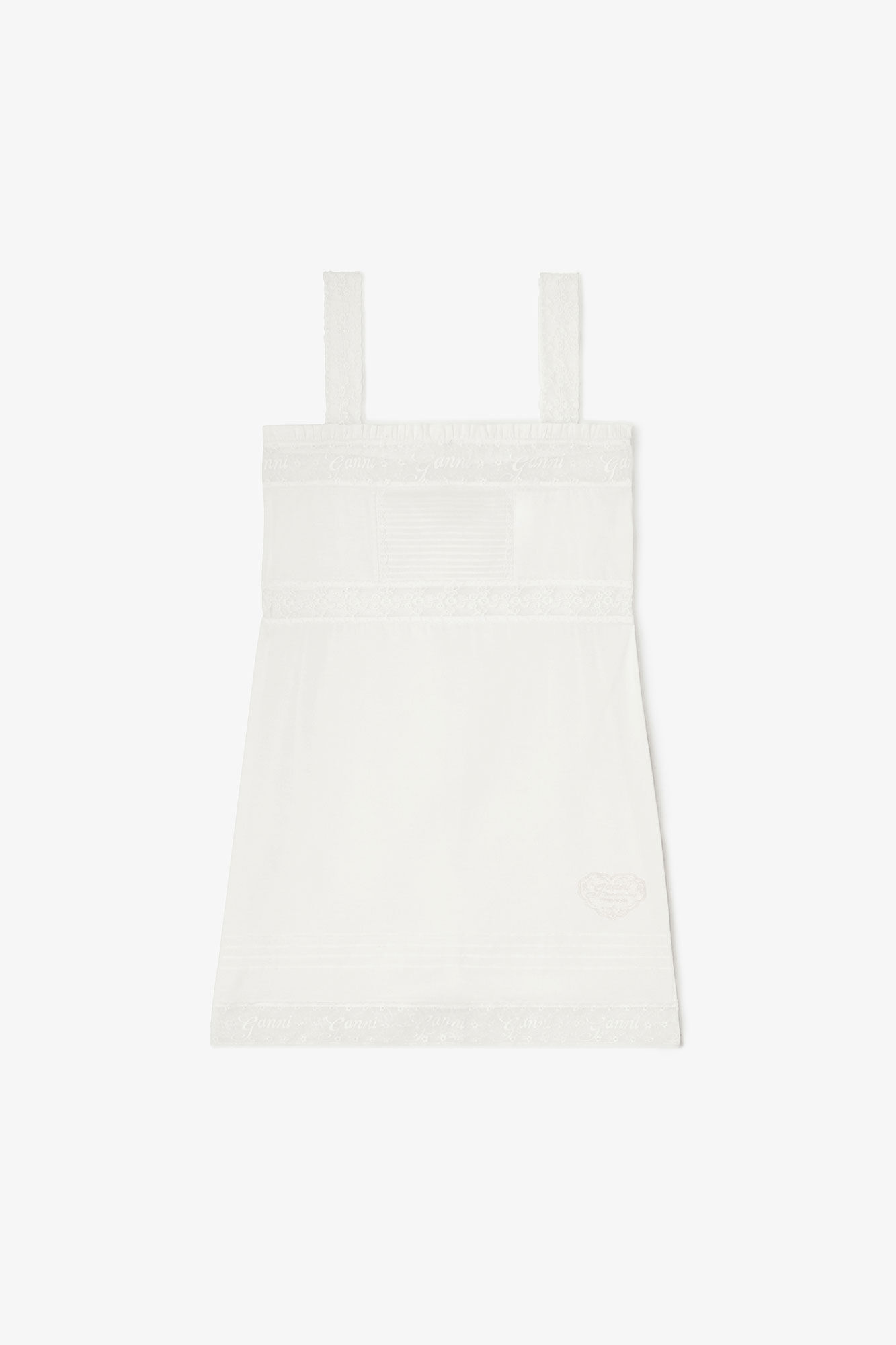 Robe courte en coton blanc, Organic Cotton, in colour Bright White - 1 - GANNI