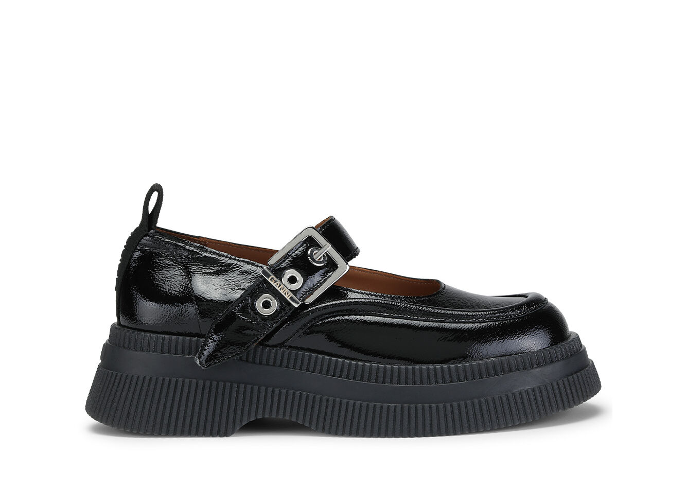 Creepers Mary Jane, Calf Leather, in colour Black - 1 - GANNI
