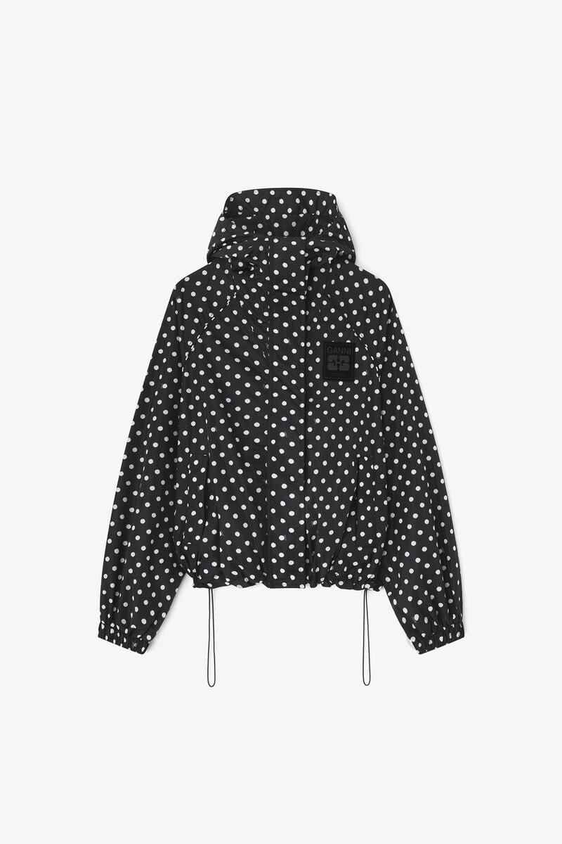 Printed Nylon Jacket, Recycled Polyamide, in colour Black - 2 - GANNI