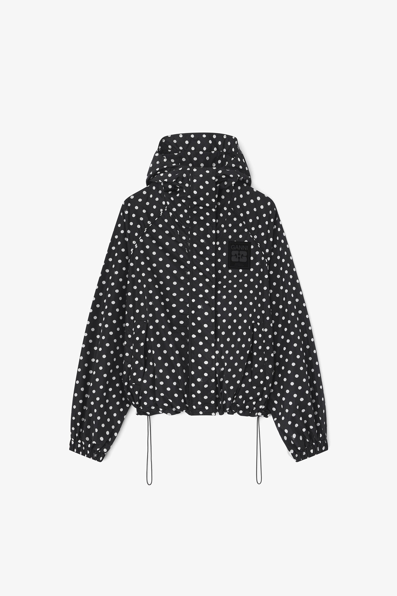 Printed Nylon Jacket, Recycled Polyamide, in colour Black - 2 - GANNI