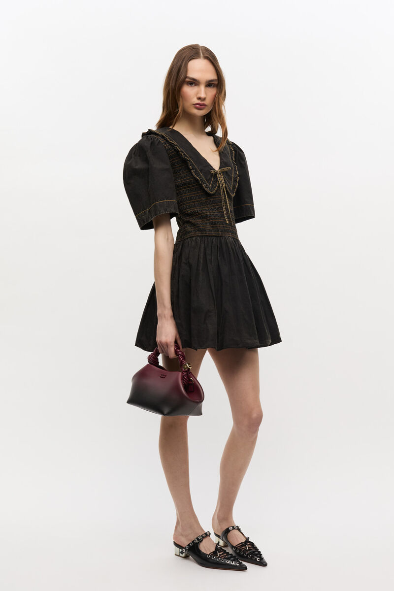 Liten GANNI Bou-veske i gradert rødfarge, Polyester, in colour Tawny Port - 1 - GANNI