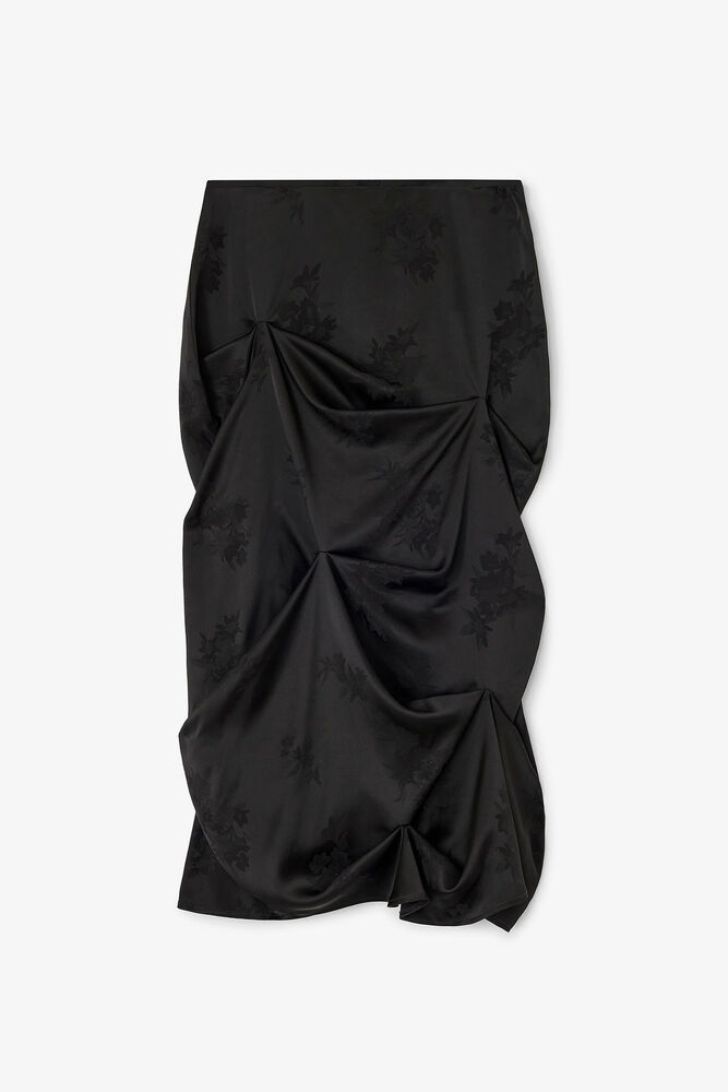 Black Draped Skirt, Black