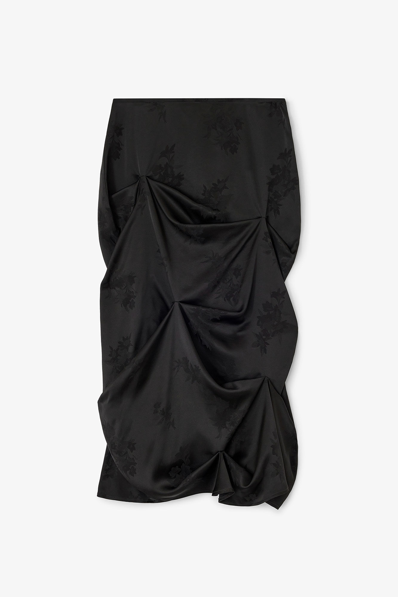Black Draped Skirt, Acetate, in colour Black - 1 - GANNI