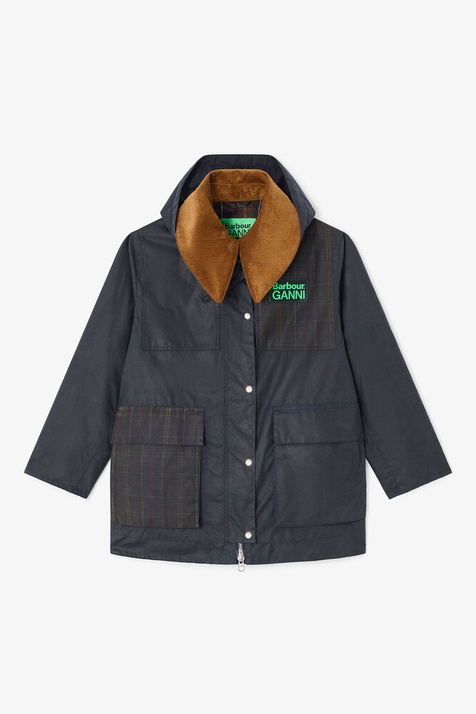 Waxed Jacket in Blue, Sky Captain