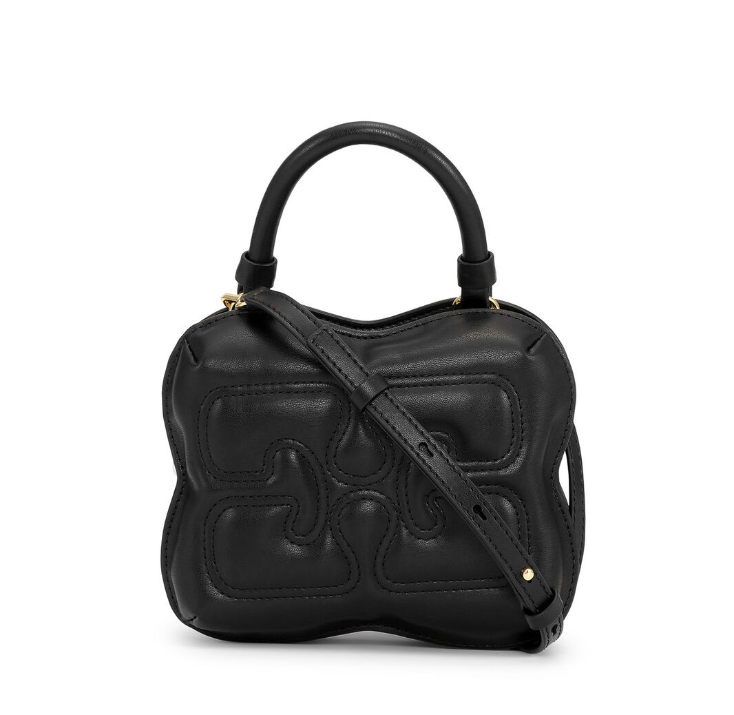 Small Black Butterfly Crossbody Bag, Polyester, in colour Black - 1 - GANNI
