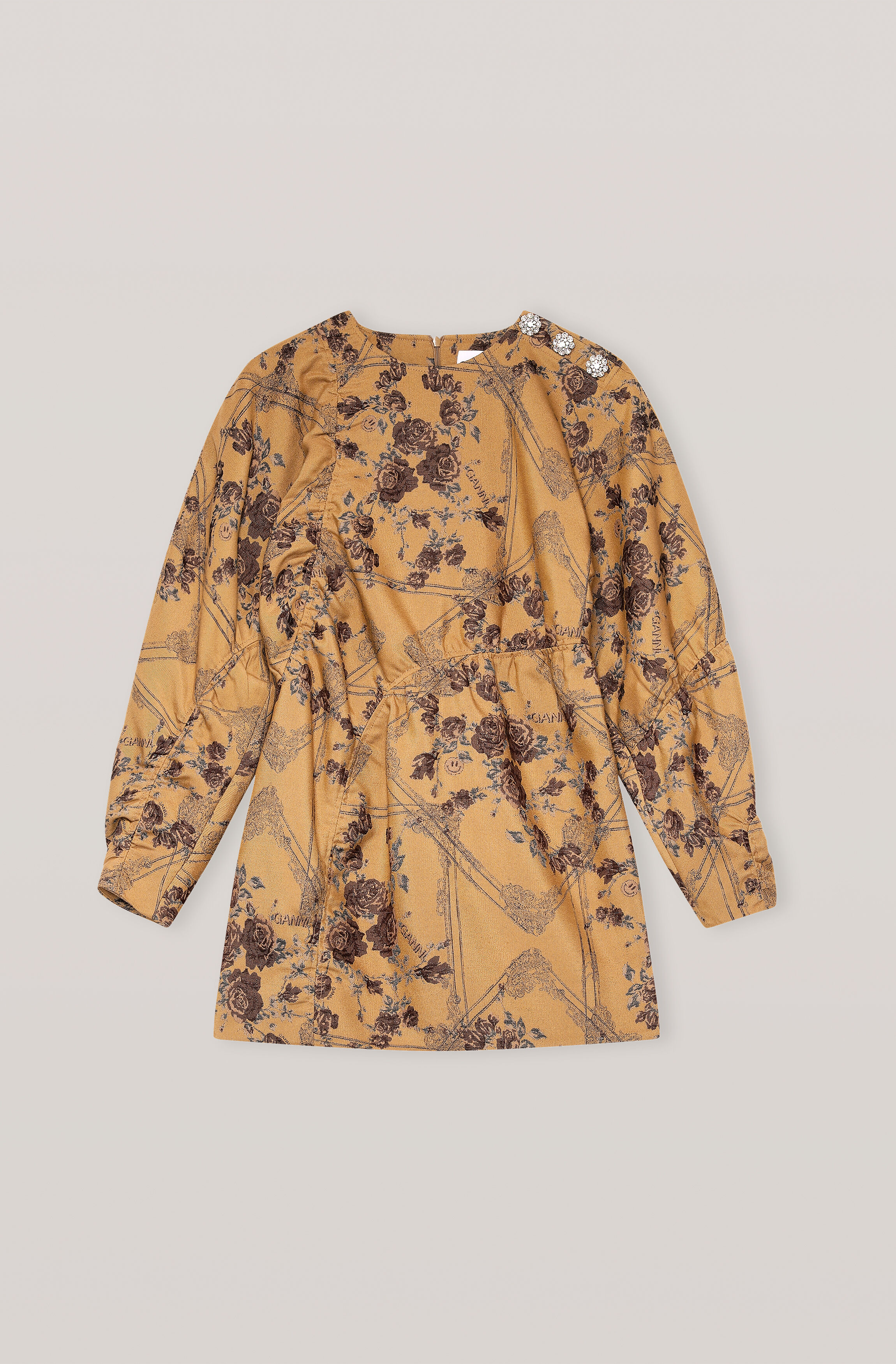 ganni beige dress