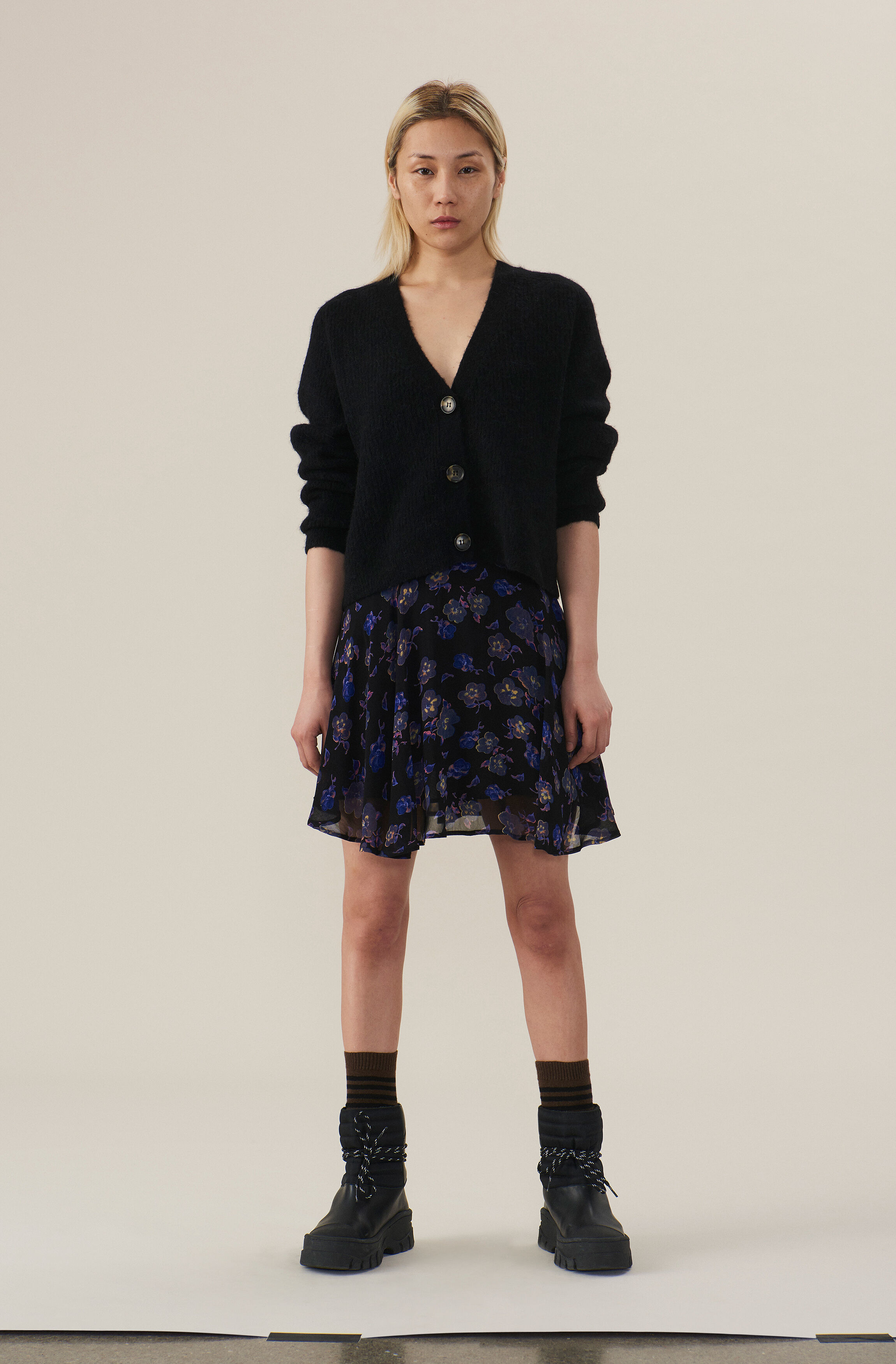 ganni georgette wrap skirt