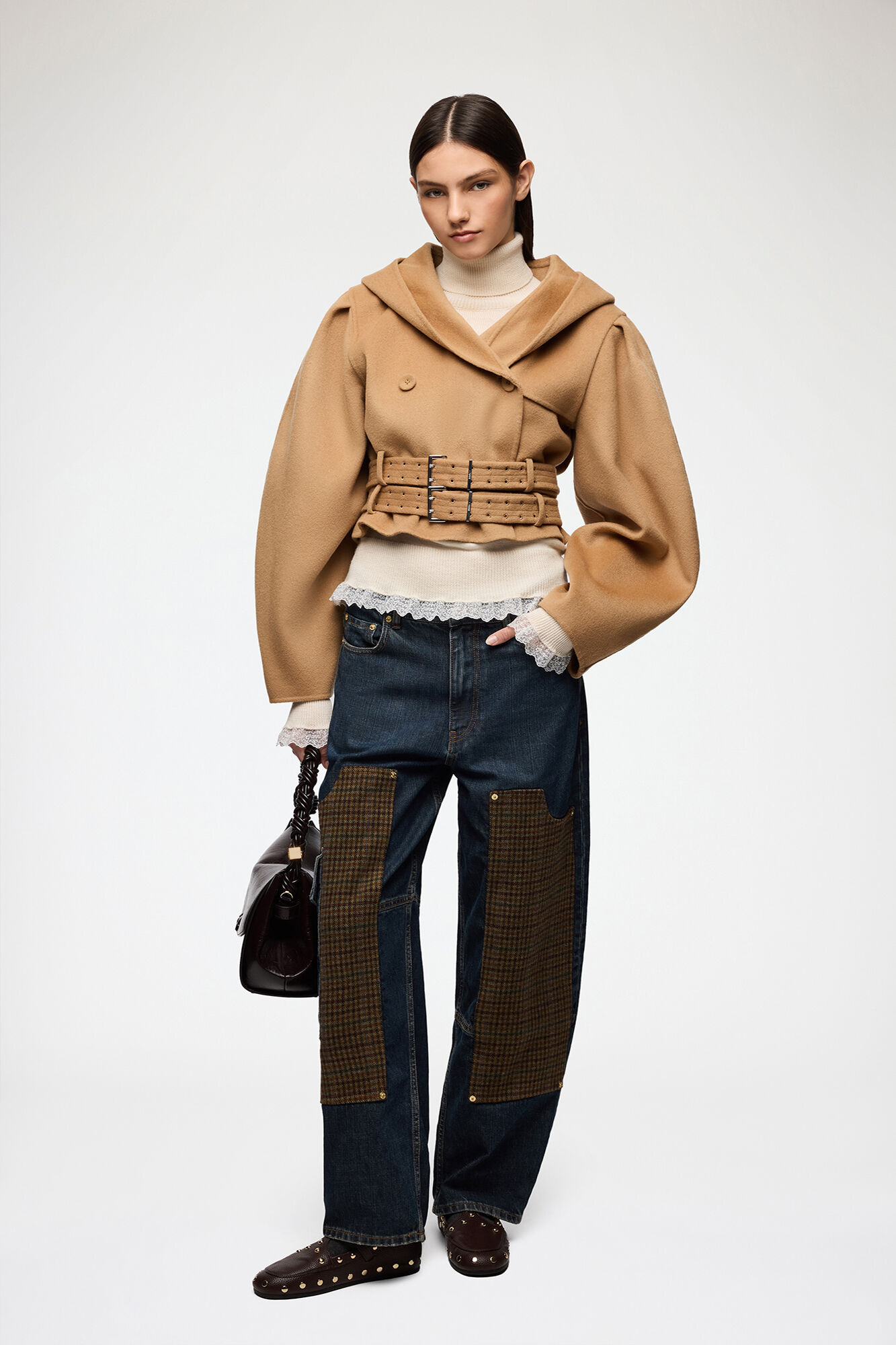 Jacket in Double-Faced Wool, Wool, in colour Tiger's Eye - 2 - GANNI