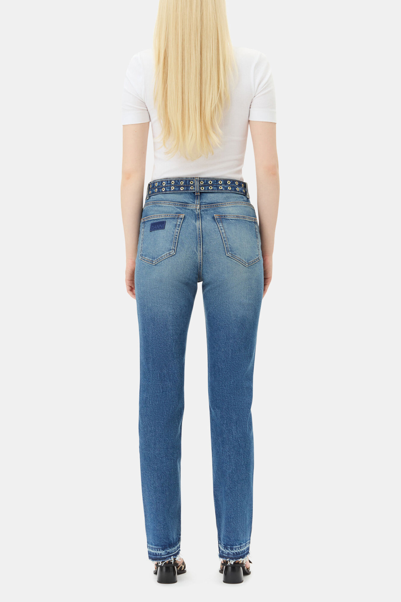 Leopard Print Feminine Buckle Open Cut Pumps, Recycled Polyester, in colour Leopard - 3 - GANNI