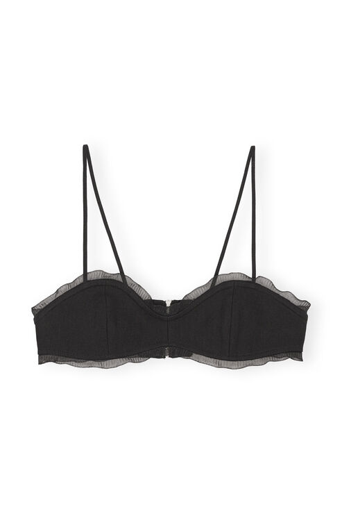 Ganni Woman Top Black Size 6 Organic Cotton