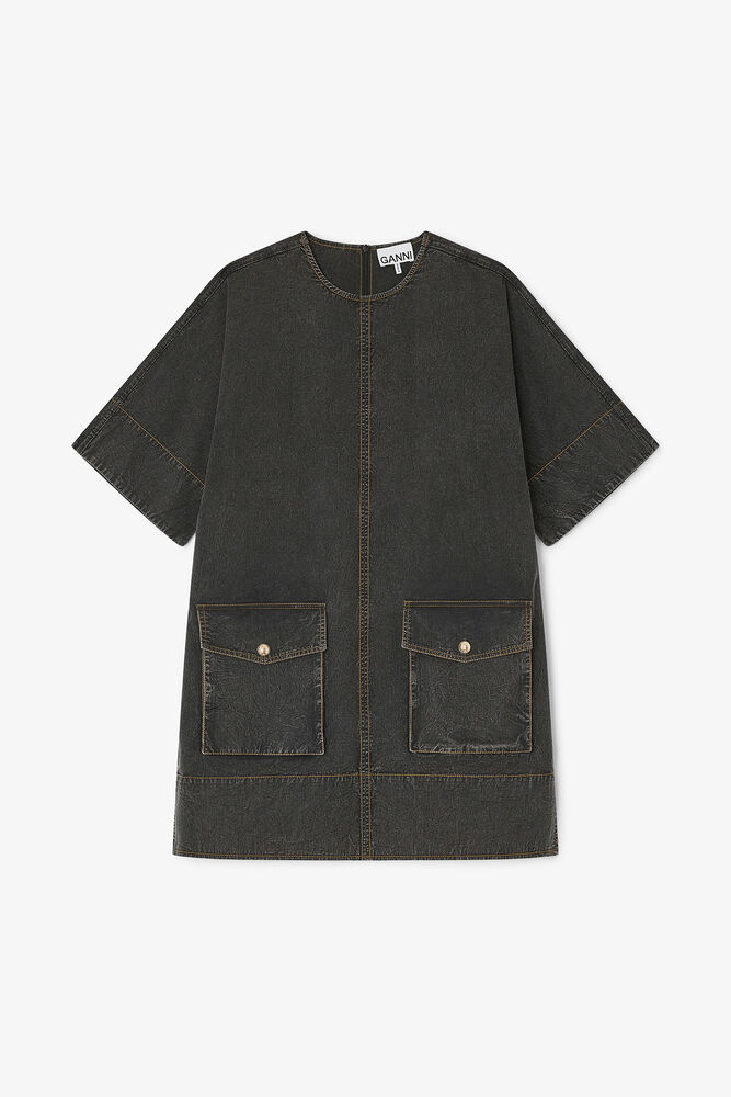 Black Washed Kimono Dress, Black