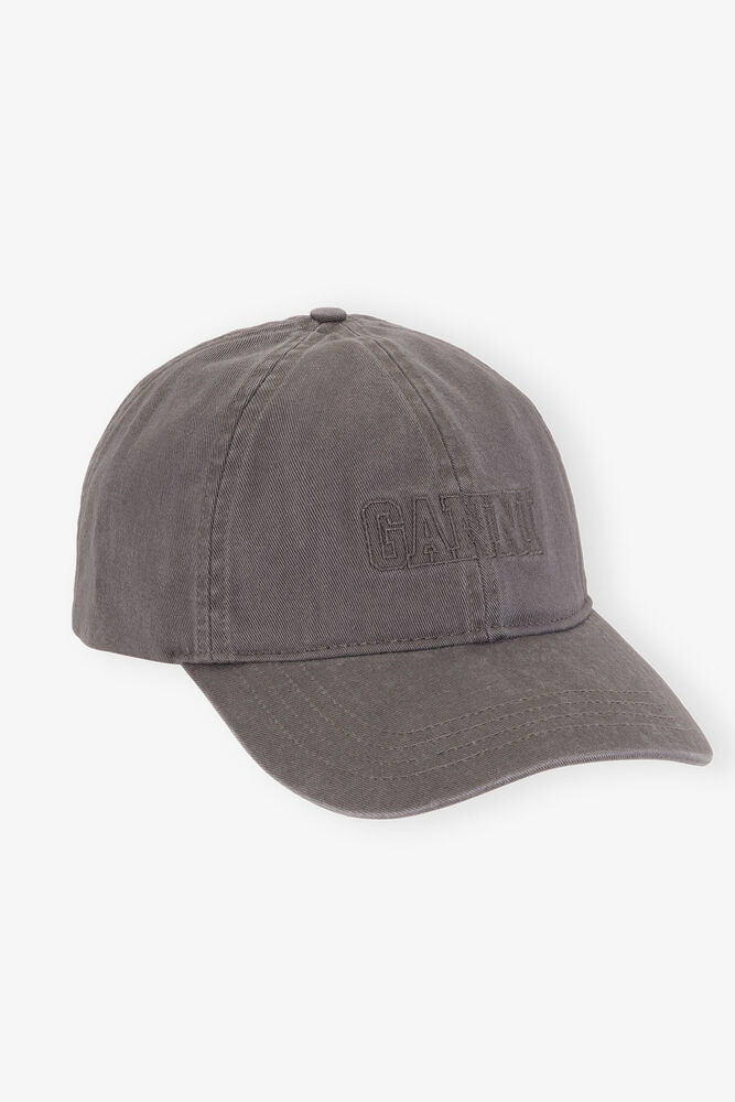 Dark Grey Embroidered Logo Cap, Frost Gray