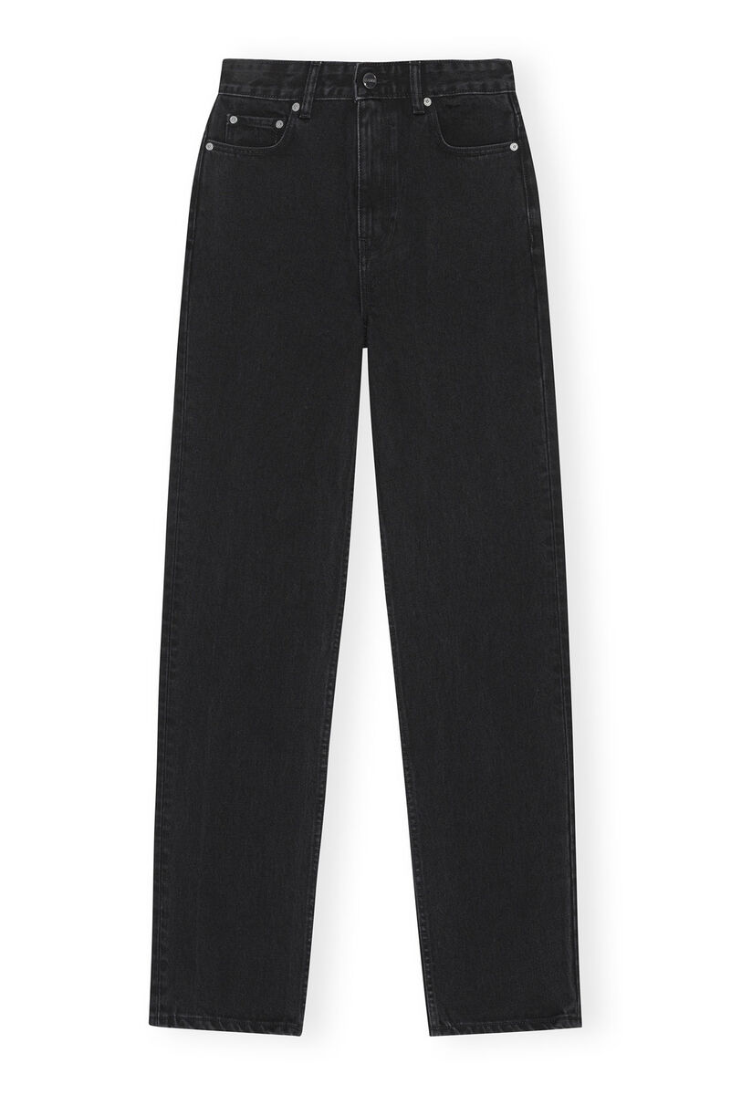 Washed Black Pohli Jeans, Cotton, in colour Washed Black/Black - 1 - GANNI