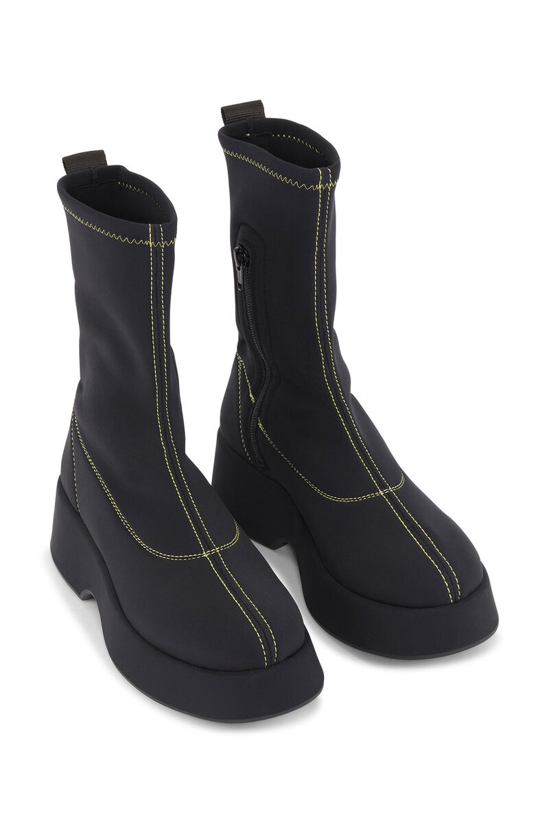 Retro Flatform Ankle Sockboots, in colour Black - 3 - GANNI