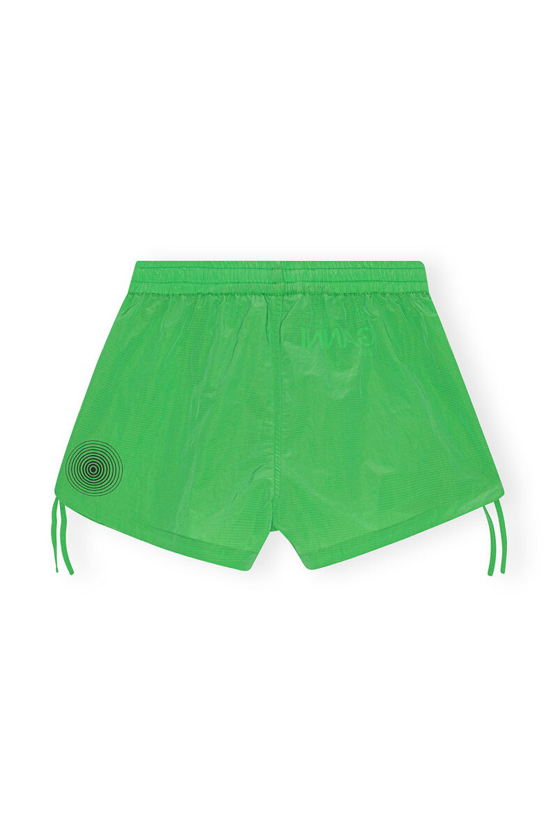 Light Tech Drawstring Shorts, Nylon, in colour Classic Green - 2 - GANNI