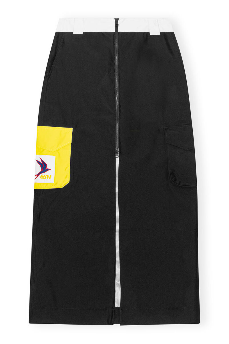 GANNI x 66°North Kria Long-skjørt, Recycled Polyester, in colour Black - 1 - GANNI