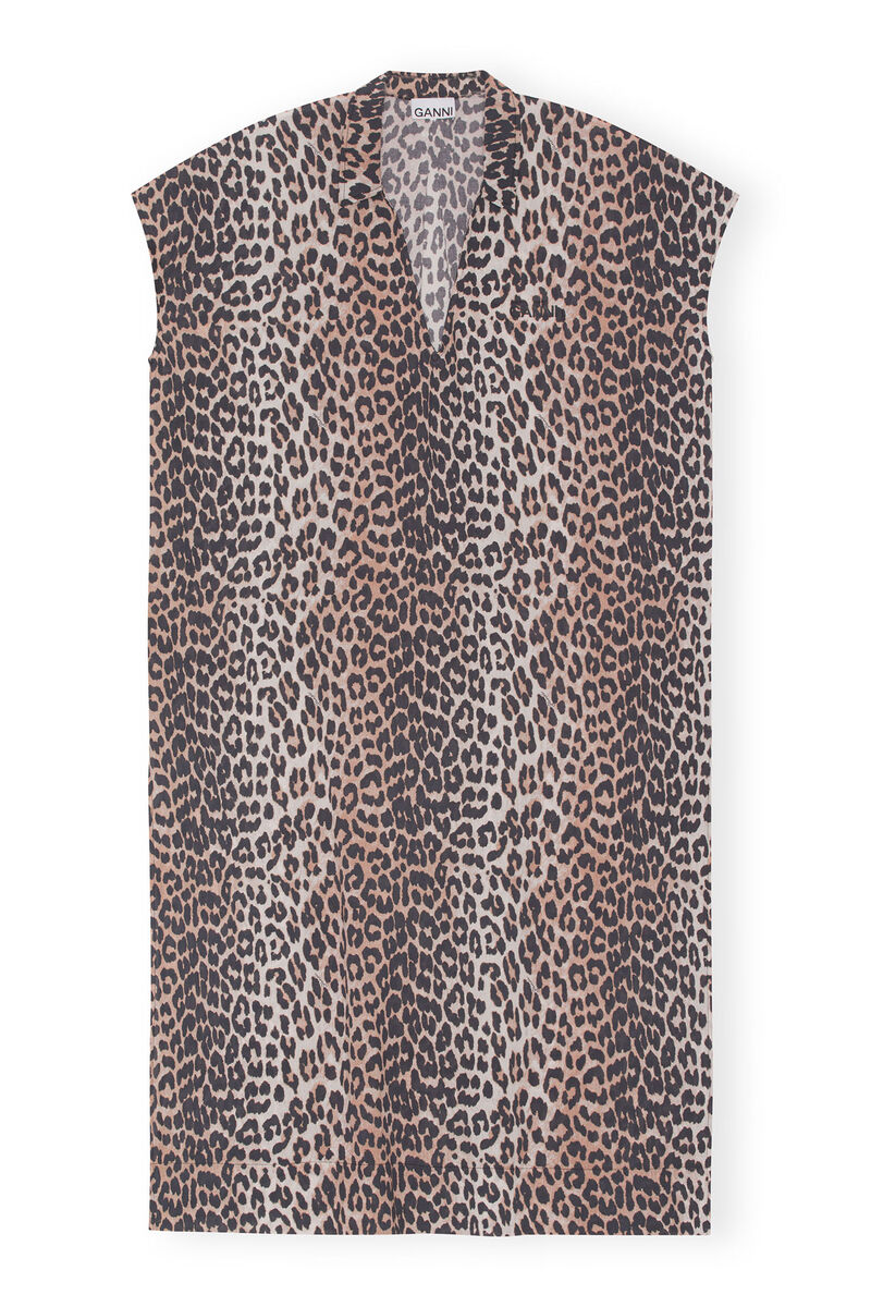 Strand-Kaftan, Cotton, in colour Leopard - 1 - GANNI