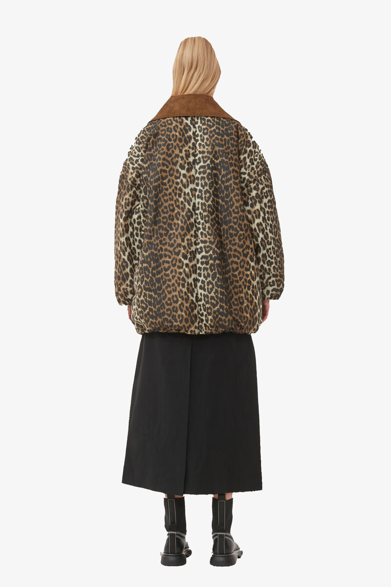 GANNI x Barbour Leopard Bomber Jacket, Cotton, in colour Leopard - 3 - GANNI