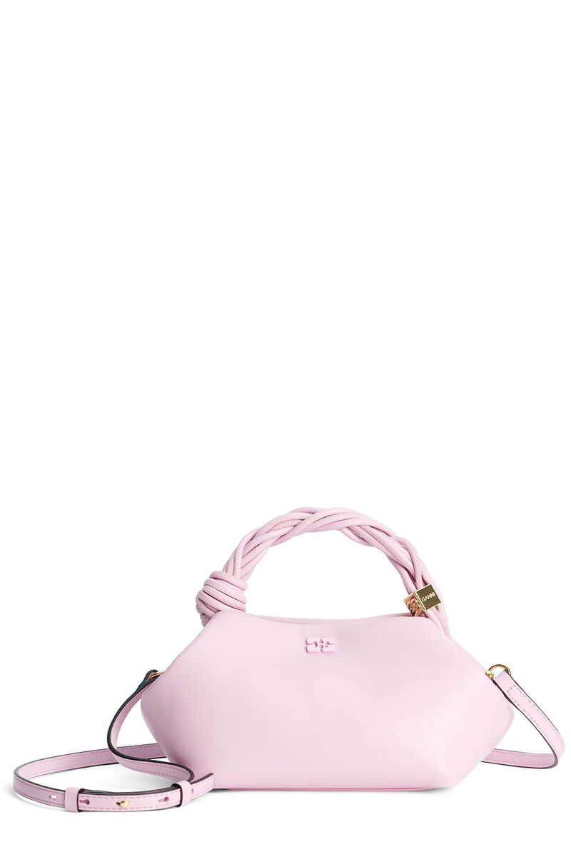 Light Pink Small GANNI Bou Bag, Polyester, in colour Pink Nectar - 6 - GANNI