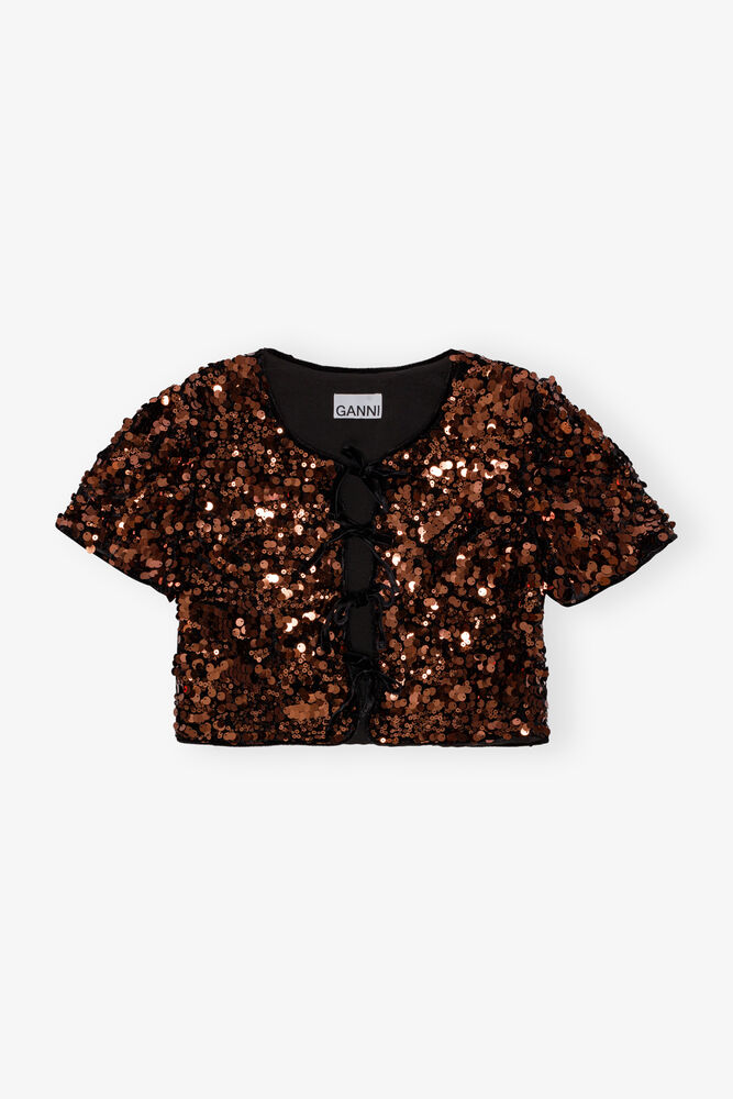 Brown Sequins blus, Bitter Chocolate