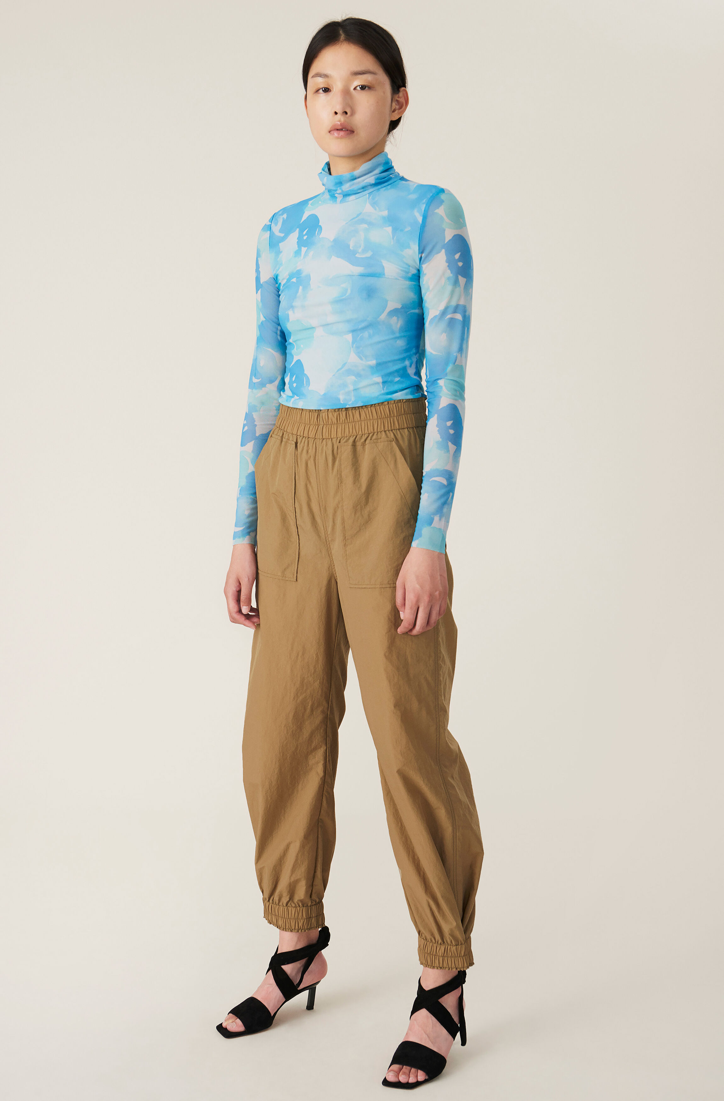 Ganni crinkled tech pants clearance