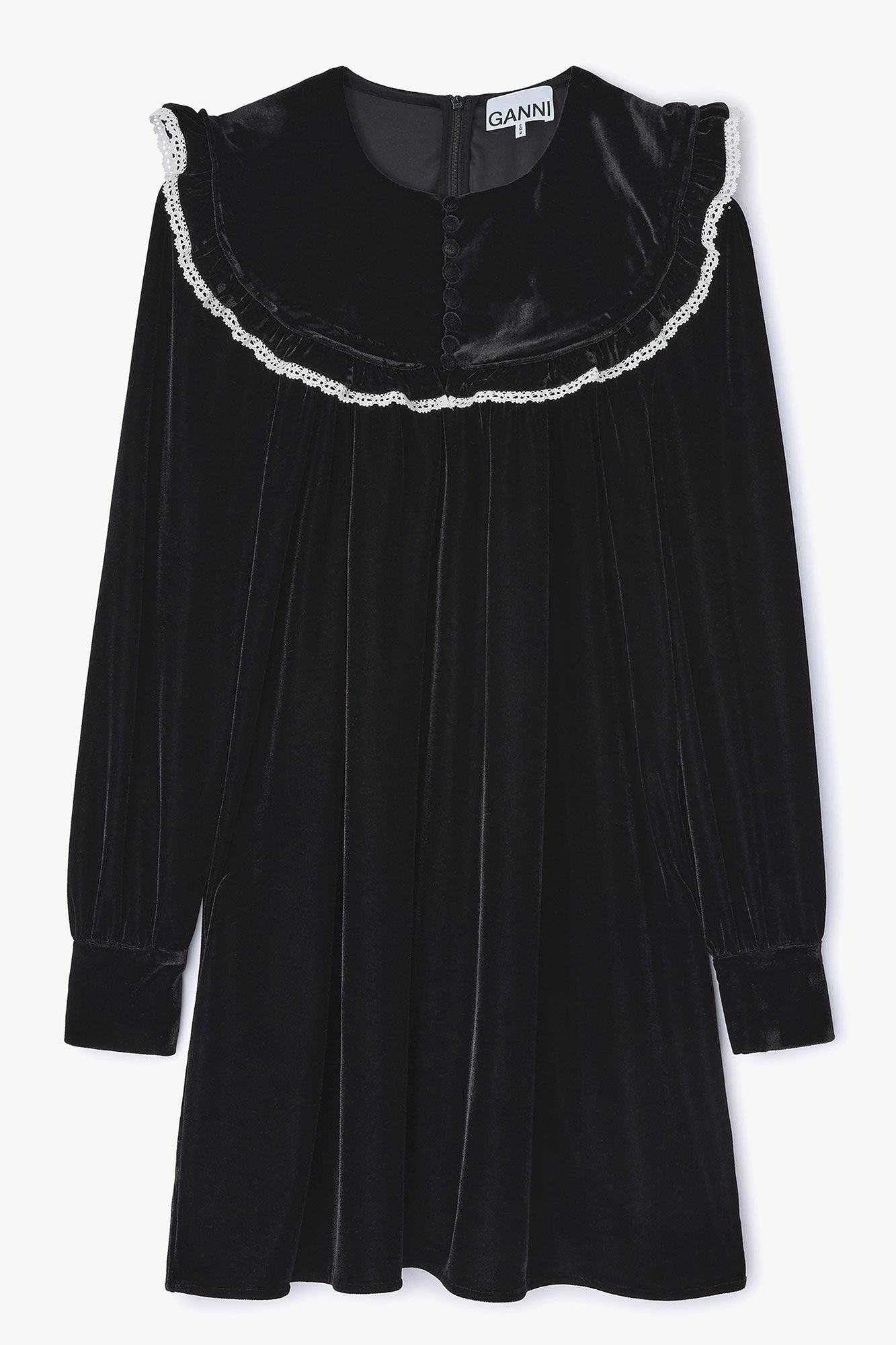 Svart sammetstopp, in colour Jet Black - 1 - GANNI