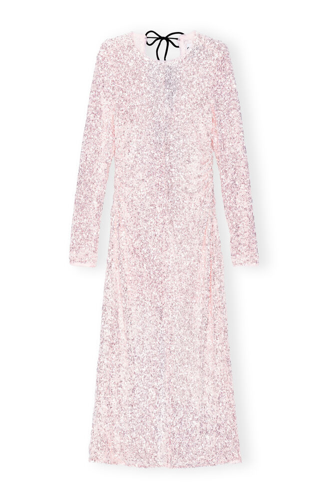3D Sequins Maxi Dress, Mauve Chalk