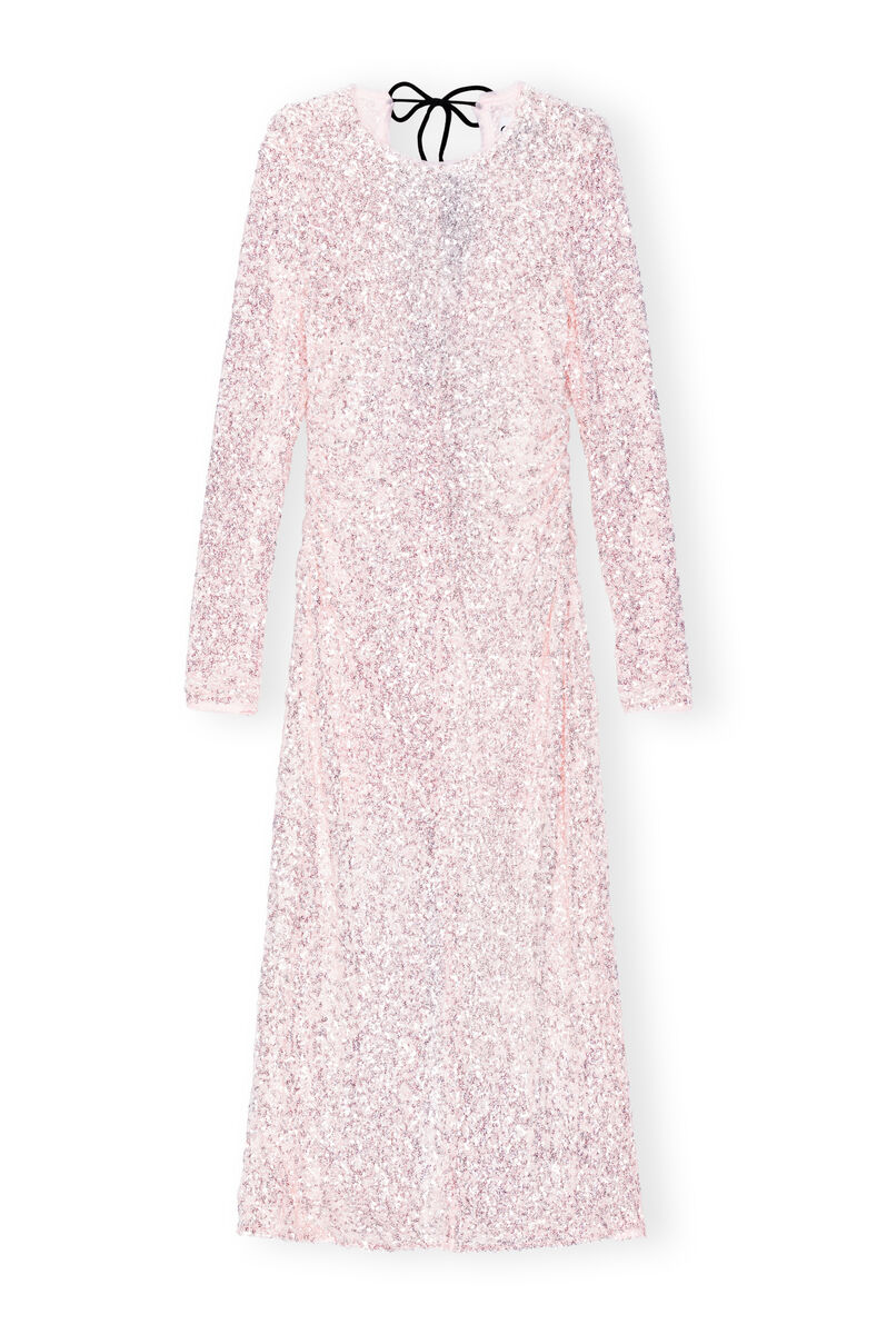 Robe 3D Sequins Maxi, Elastane, in colour Mauve Chalk - 1 - GANNI