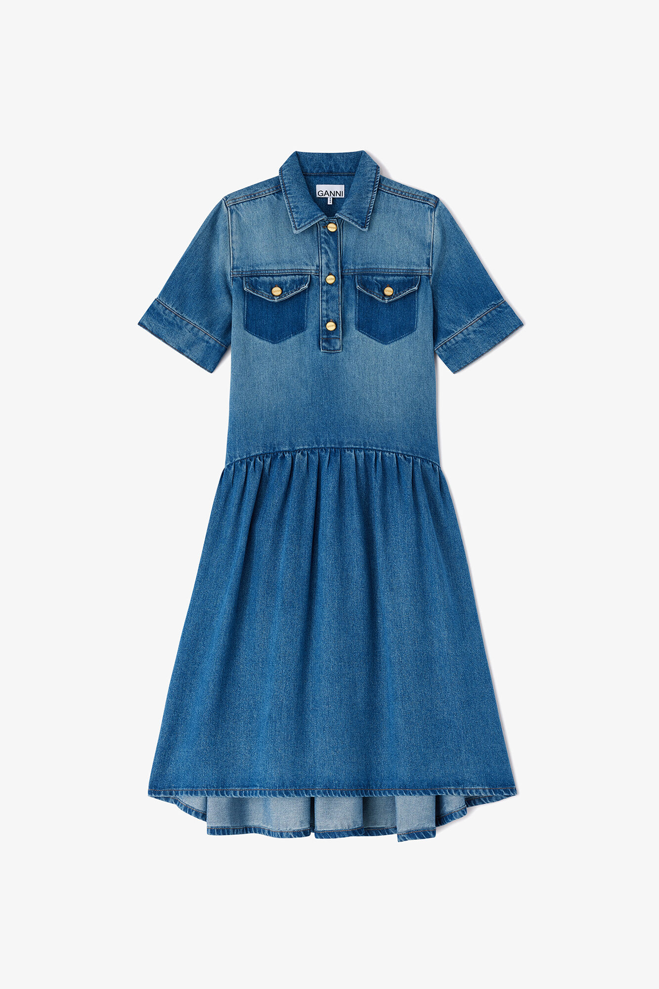 Light Washed Denim Dress | GANNI US