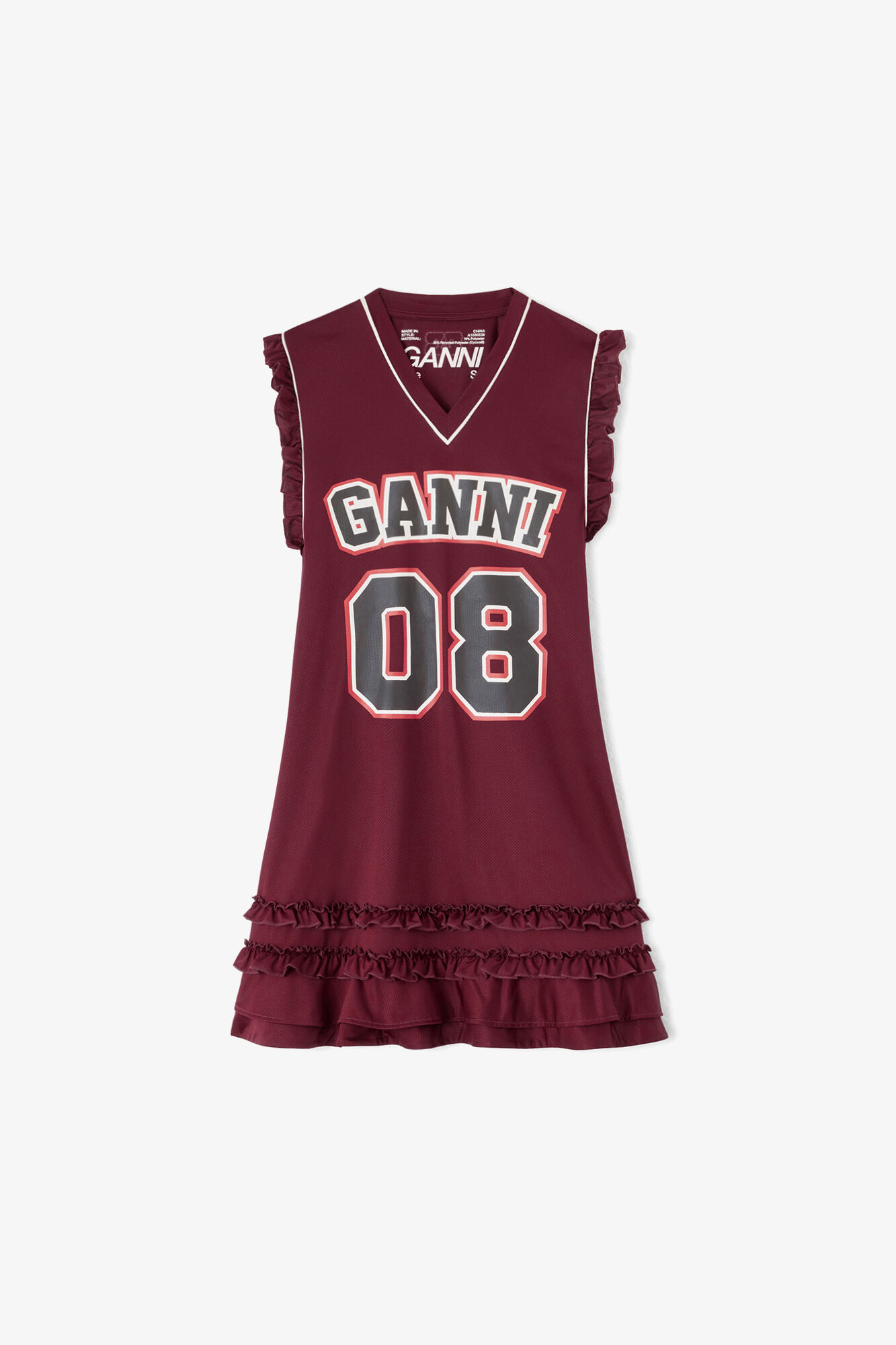 レッド Cycora ドレス, Polyester, in colour Port Royale - 1 - GANNI