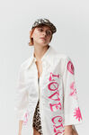 HIGHER LOVE Cover-up Shirt, Cotton, in colour Egret - 1 - GANNI