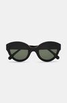 Biodegradable Acetate Chunky Round Sunglasses, Biodegradable Acetate, in colour Black - 1 - GANNI
