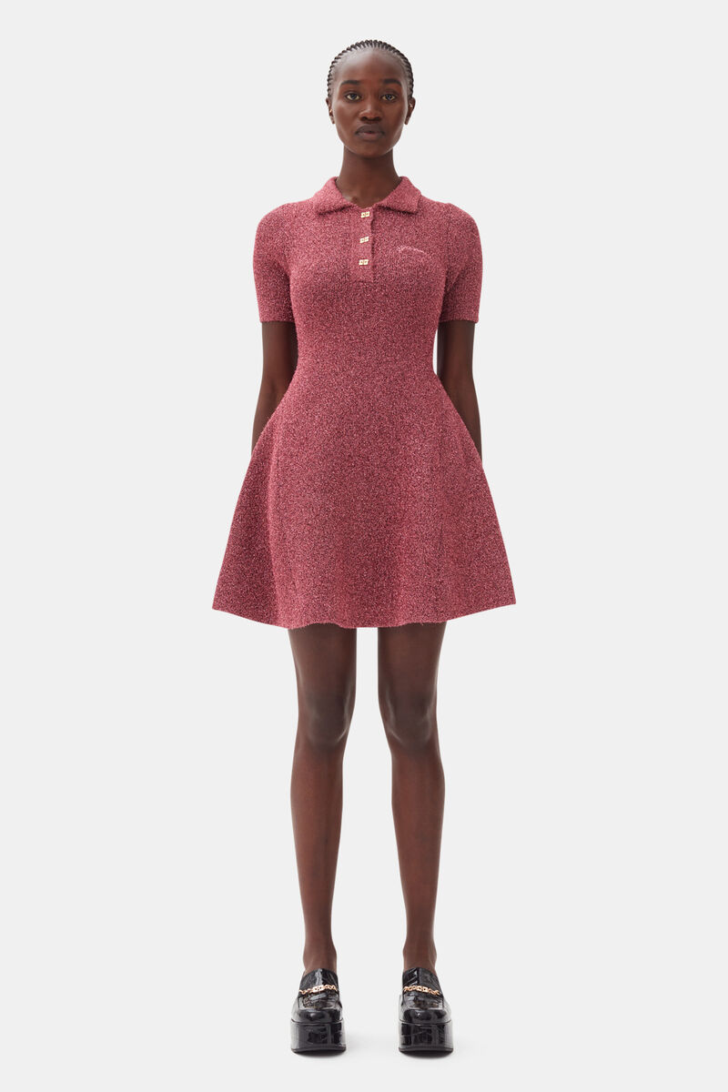 Pink Sparkle Mini Dress, Metallic fiber, in colour Corsage - 1 - GANNI