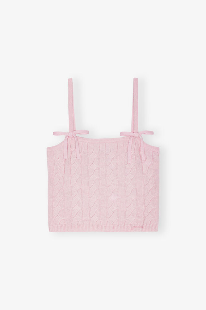 Pink Cashmere Mix Strap Top, Mauve Chalk