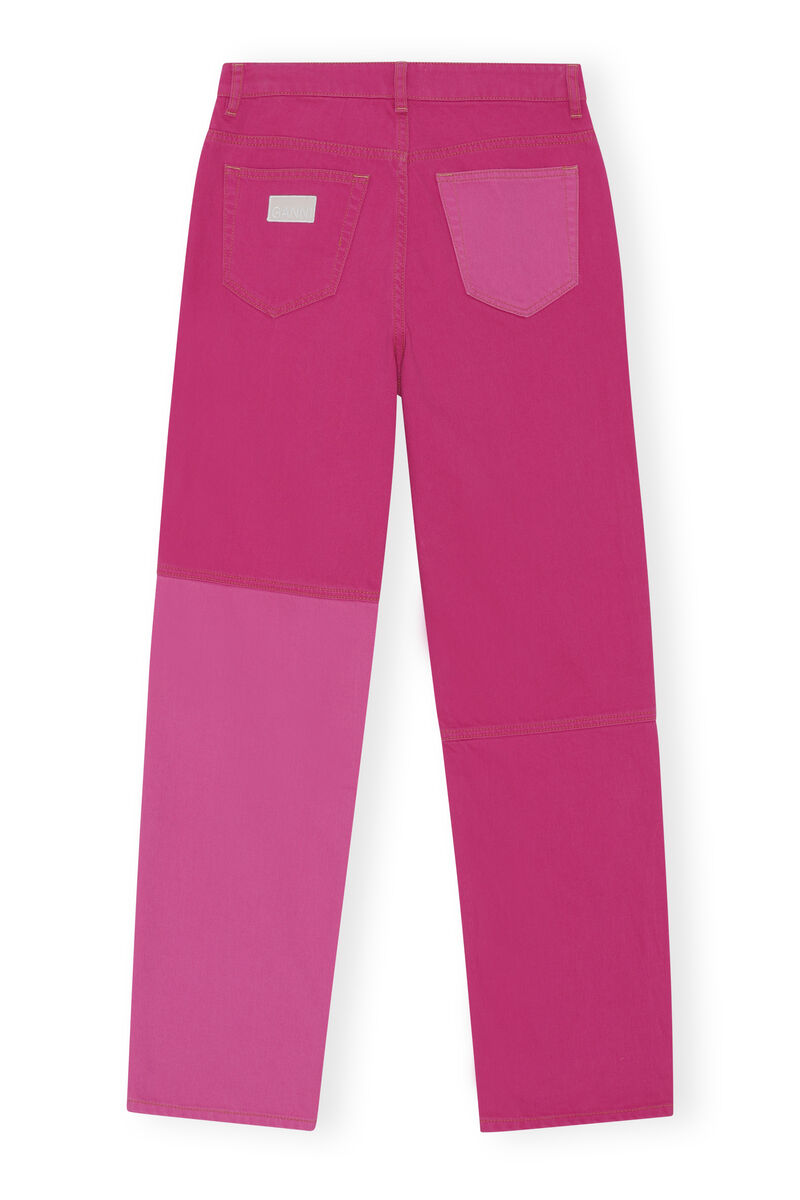 Figni Jeans, Cotton, in colour Phlox Pink - 2 - GANNI