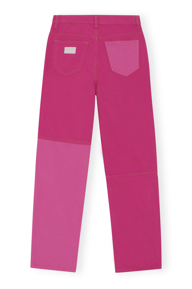 Figni Jeans, Cotton, in colour Phlox Pink - 2 - GANNI