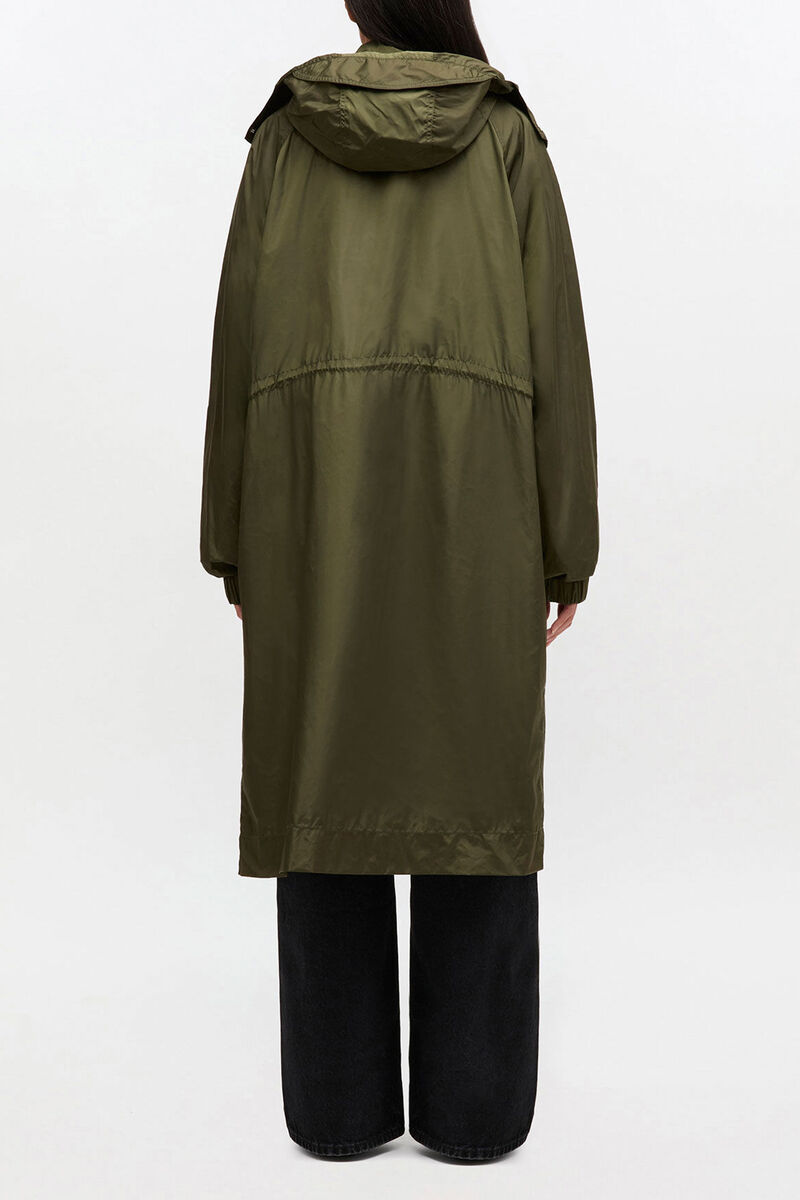 Parka i nylon, Recycled Polyamide, in colour Kalamata - 2 - GANNI