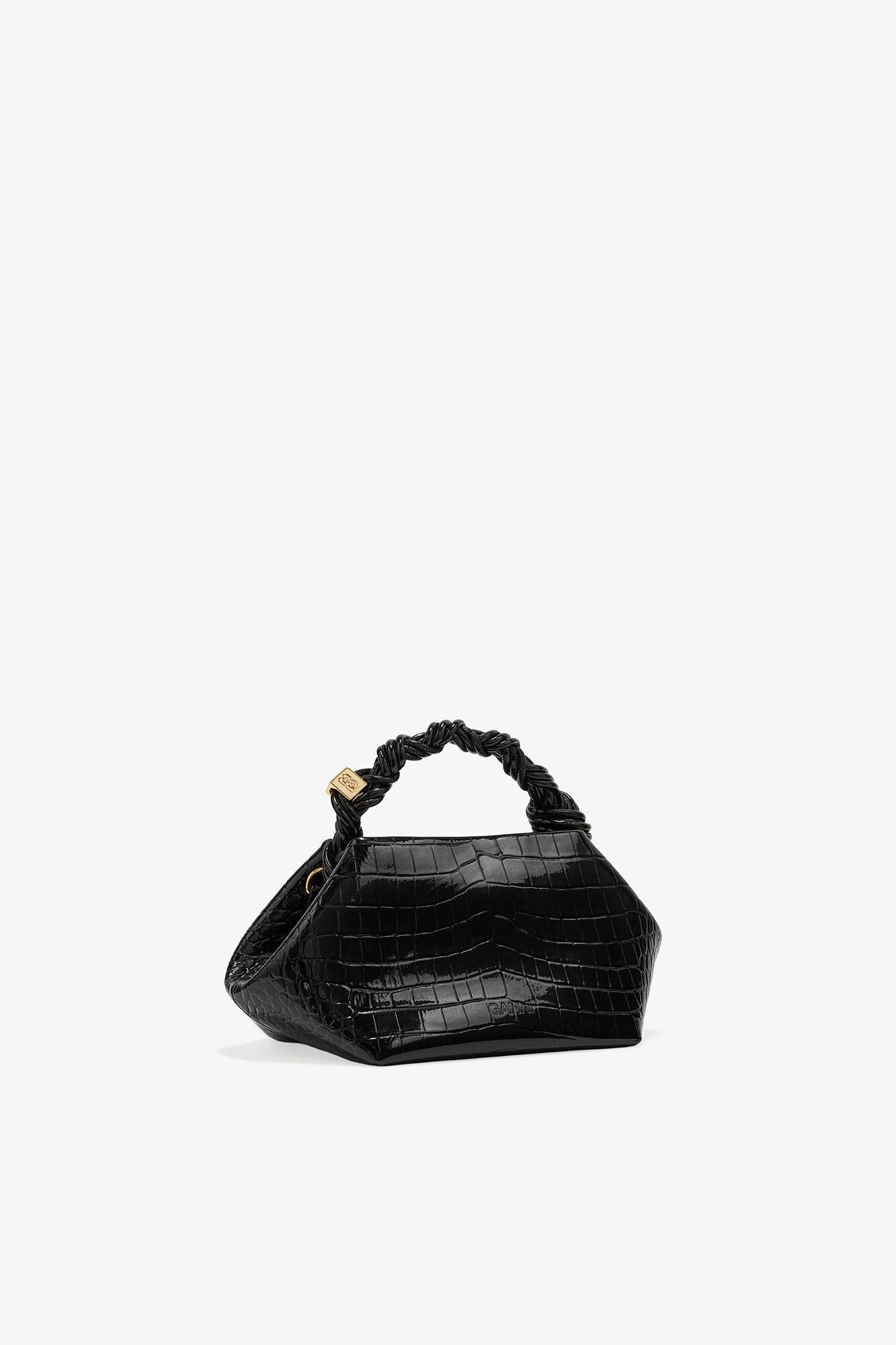 Black Small Bou Bag, Recycled Leather, in colour Black - 2 - GANNI