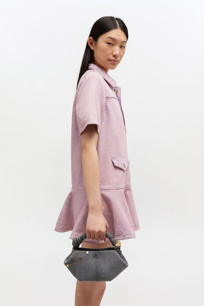 Washed Grey Mini Bou Bag, Lava Smoke