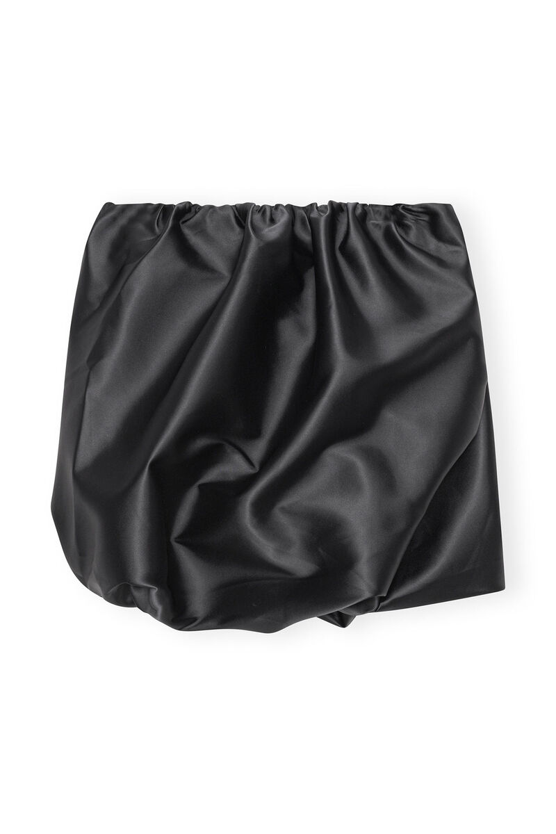 Jupe Black Double Satin Mini, Elastane, in colour Black - 1 - GANNI