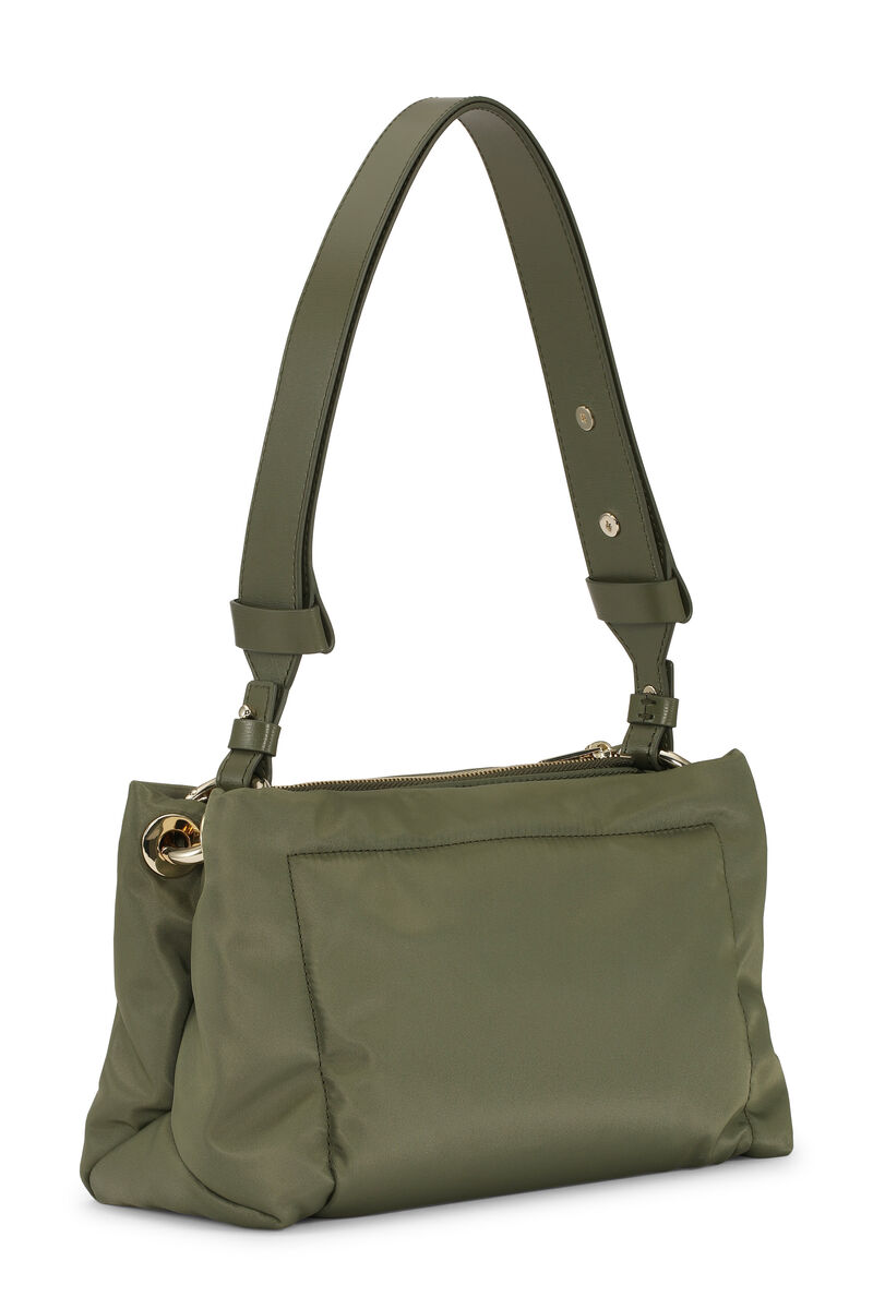 Sac baguette moyen, Leather, in colour Kalamata - 2 - GANNI