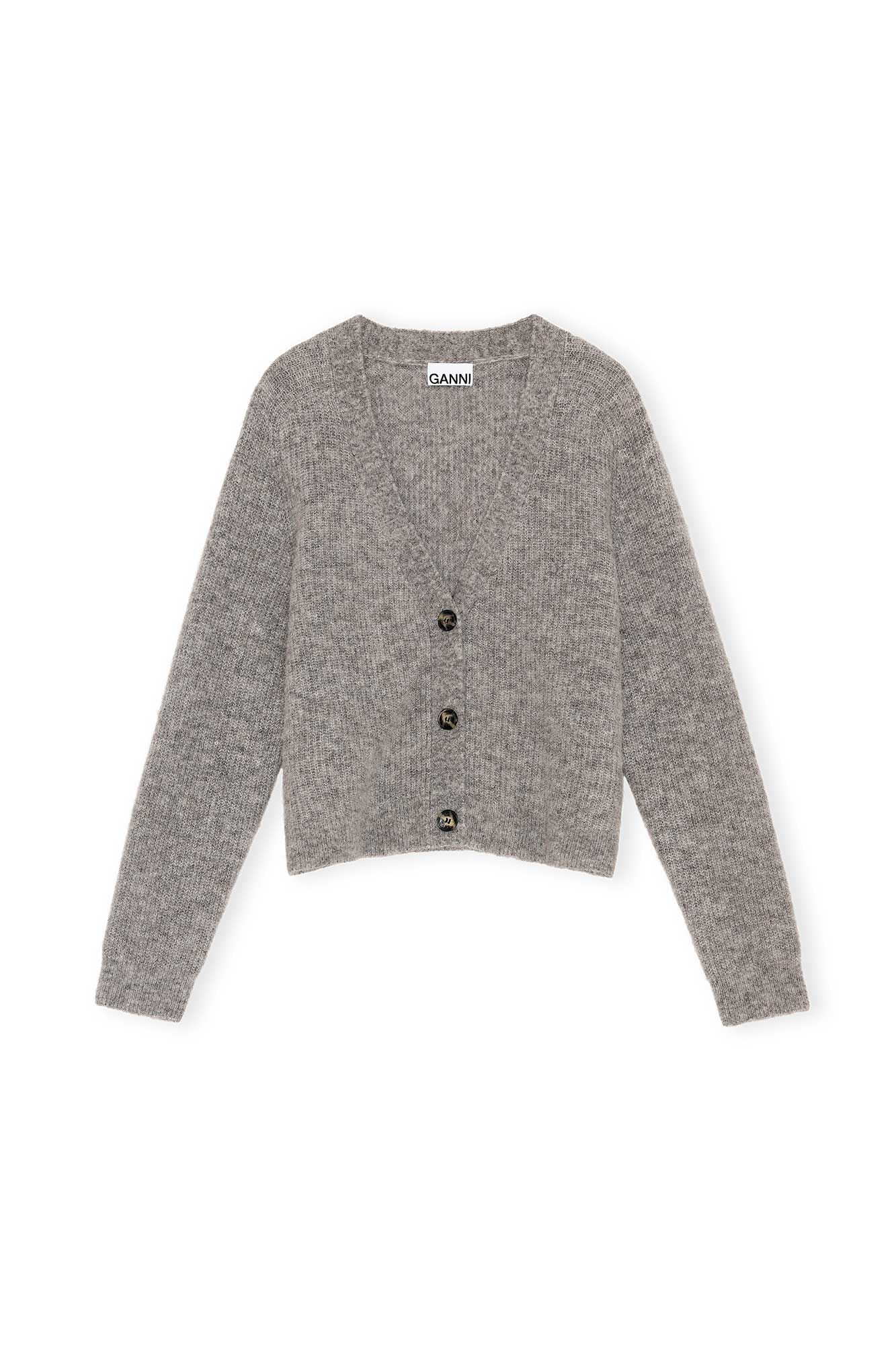 Paloma Melange Relaxed Wool Cardigan | GANNI US